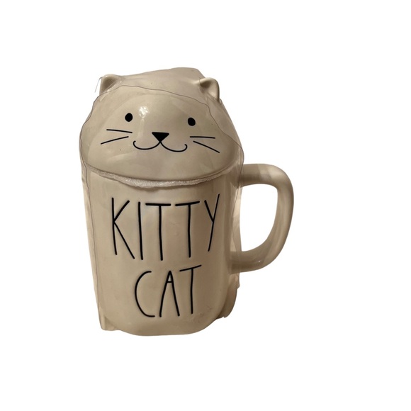Rae Dunn Kitty Cat White and Black Mug NWOT - Picture 1 of 4
